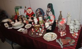 Table Lot of 80+ Christmas Decorative Items