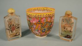 Finely Decorated Chinese Snuff Bottles, Famille Rose Eggshell Bowl
