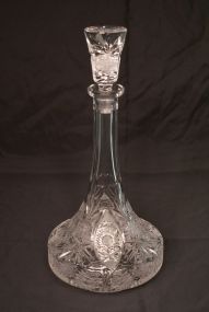 Large Cut Glass Ships Decanter