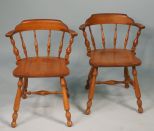 Pair of Rock Maple Captains Chairs