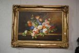 Large Floral Oil Painting signed C. Hope