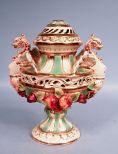 Capodimonte Lamp Base w/ Winged Creature Mounts