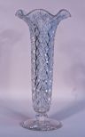 Superb American Brilliant Cut Glass Tall Trumpet Vase