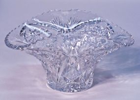 Signed Libbey American Brilliant Cut Glass Basket