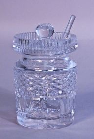 Waterford Cut Crystal Marmalade Jar w/Spoon