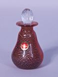 Murano Art Glass Perfume Bottle w/ Silver & Gold Aventurine