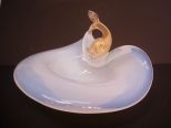 Murano Opalino Dish with Aventurine Fish