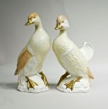 Large Pair of Italian Pottery Duck Figures