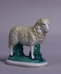 A Porcelain Figure of a Lamb