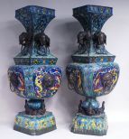 Large Pair of Chinese Cloisonn
