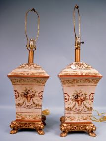 Pair of Italian Porcelain Lamps