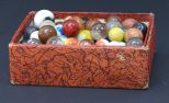 Box of 100+ Assorted Antique Marbles