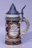 c1900 German Stoneware Lidded Stein