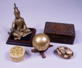 Group of India Decorative Items, Boxes & Brass