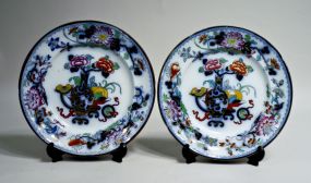 Pair of Staffordshire Flow Blue 