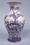 Chinese Blue & White Porcelain Vase w/ Early Ching Dynasty Marks