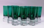 Set/12 Pairpoint Art Glass Controlled Bubble Ball Tumblers