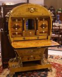 A Biedermeier-Style Faux Inlaid and Figured Blondewood Secretaire 