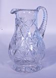 West German Cut Glass Water Pitcher