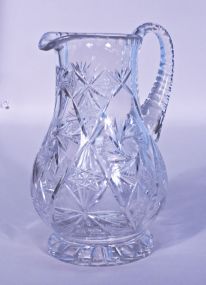 West German Cut Glass Water Pitcher