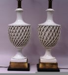 Matched Pair of Hollywood Regency Table Lamps
