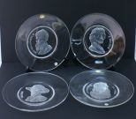 4 Val St. Lambert Crystal Old Masters Limited Edition Plates, 1969 & 1970