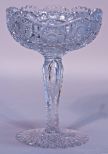 American Brilliant Cut Glass Compote w/ Teardrop Stem