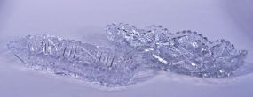 2 American Brilliant Cut Glass Celery Trays