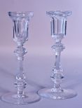 A Pair of Waterford Cut Crystal Candlesticks