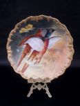 L.R.I. Limoges Pheasants Game Plate by Valentin