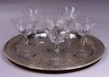 Set of 6 Elegant Glass Champagnes