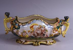 Capodimonte Centerpiece Vase with Satyrs & Cherubs
