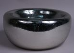 Large Hand Blown Mercury Glass Bowl