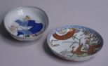 2 Japanese Imari Bowls, Moon Rabbit and Geese