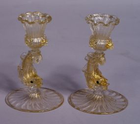 A Pair of Venetian Art Glass 
