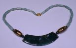 Jade Necklace w/ Gold Plated Accents