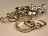 8 Mexican Sterling Cuff Bracelets
