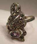 Art Deco Amethyst and Marcasite Ring