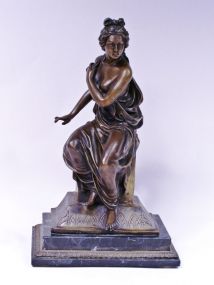 Bronze Classical Sculpture of a Woman, Signed Carpeaus
