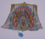 Whiting & Davis Mesh Hand Bag w/ Peacock Decoration