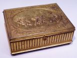 Fine Gilt Bronze Jewelry Box, Children Playing Hide-and-Seek