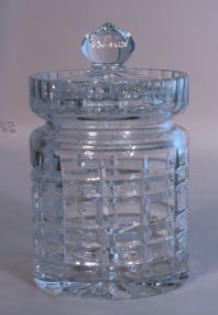 Waterford Style Cut Crystal Biscuit Jar