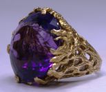 Amethyst Ring in Gold Mount