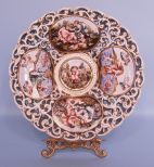 Large Capodimonte Hand Painted Wall Plate