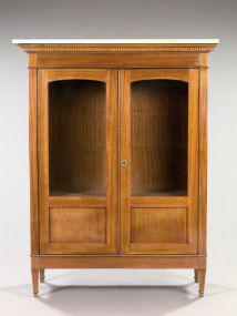 Louis XVI-Style Mahogany and Marble-Top Vitrine