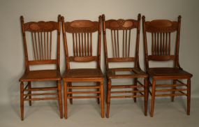 4 Oak Spindle Chairs