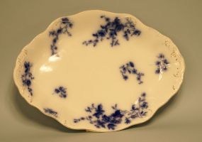 Large Oval Blue & White Flo Blue Platter