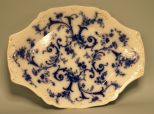 Large Blue & White Flo Blue Platter