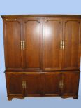 Computer Credenza Desk with cabinets above and below.