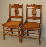 Pair of Eastlake Walnut Chairs